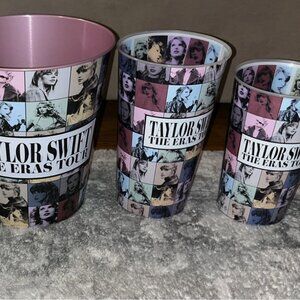 Taylor Swift Eras Tour Movie AMC Bundle Embossed Tin Popcorn Tub 2 Cups IN HAND